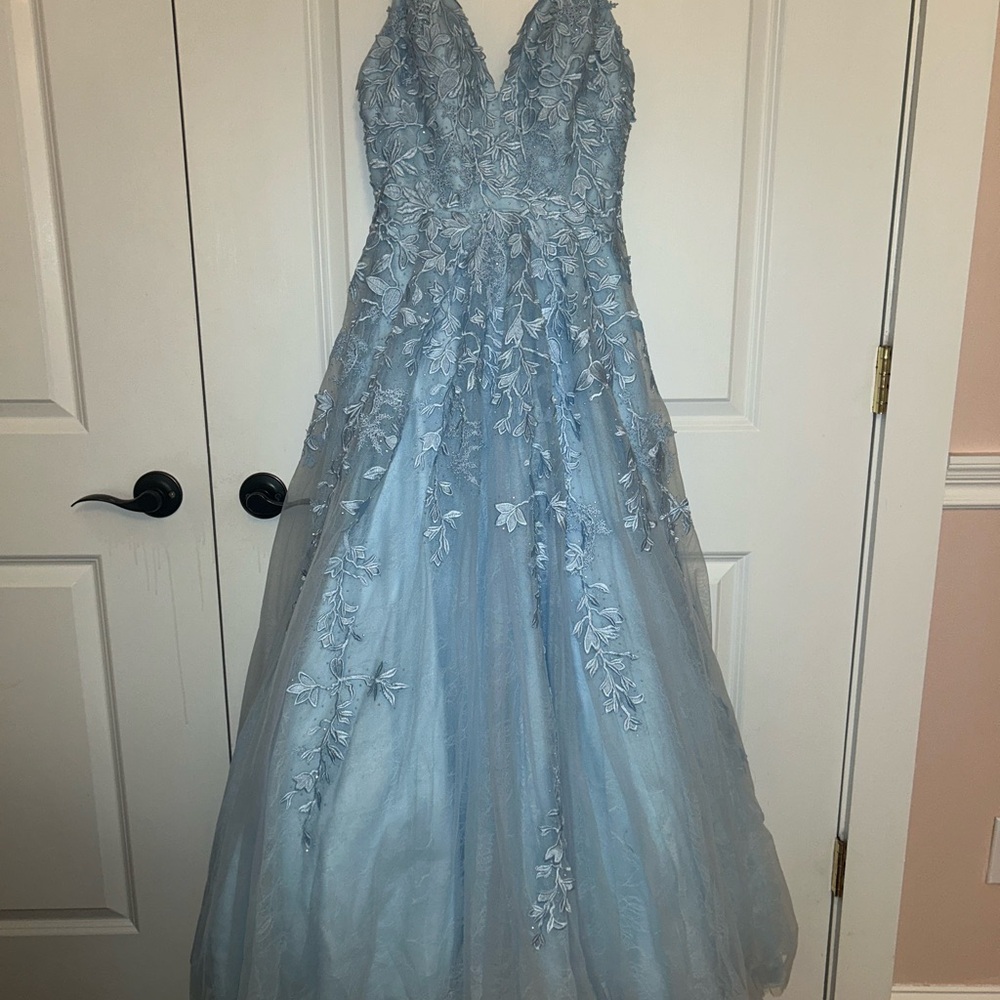 Sherri Hill Light Blue Prom Dress
